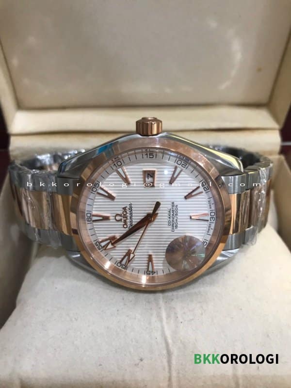 Omega Seamaster Aqua Terra 150M Acciaio e Oro Rosa Quadrante Bianco