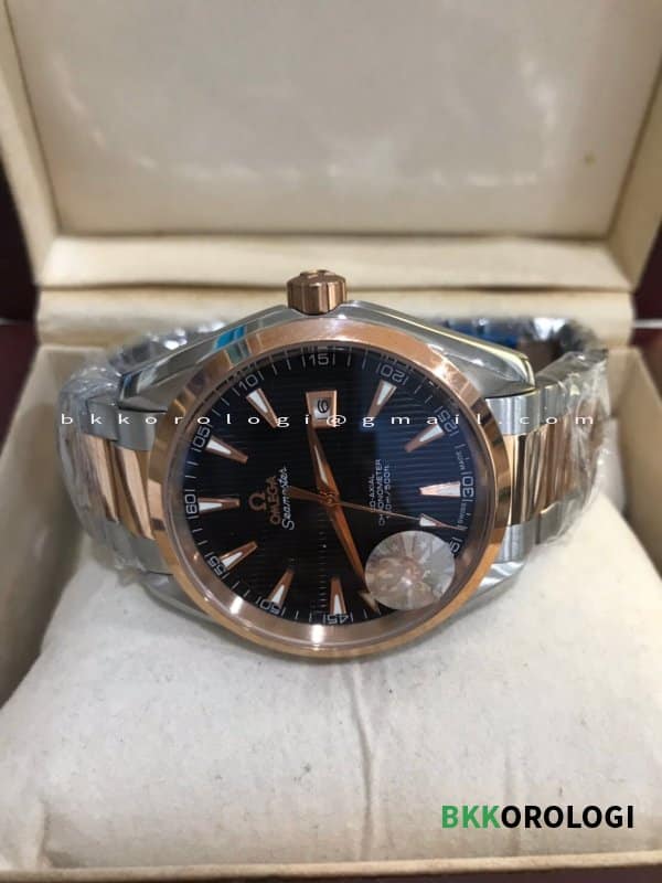 Omega Seamaster Aqua Terra 150M Acciaio e Oro Rosa Quadrante Nero